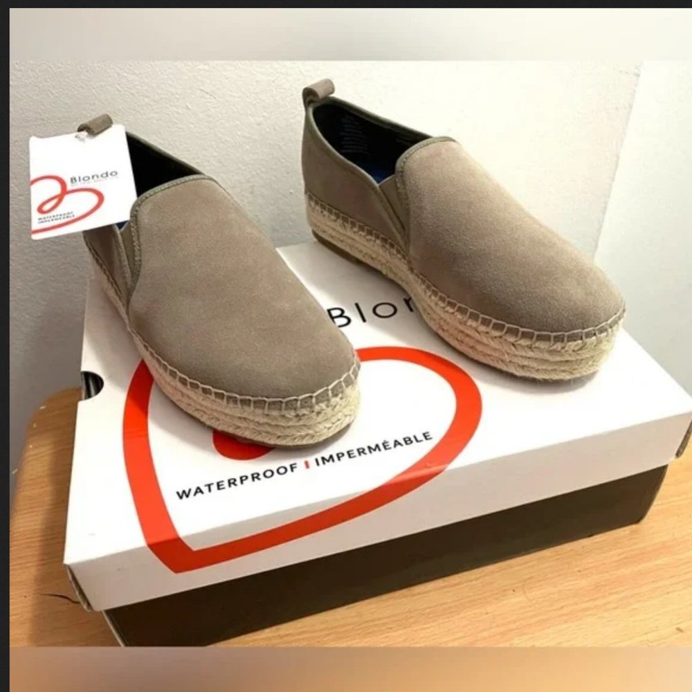 BLONDO BASHA ESPRADILLES WATERPROOF LEATHER SUEDE LOAFERS SHOES 5.5 B